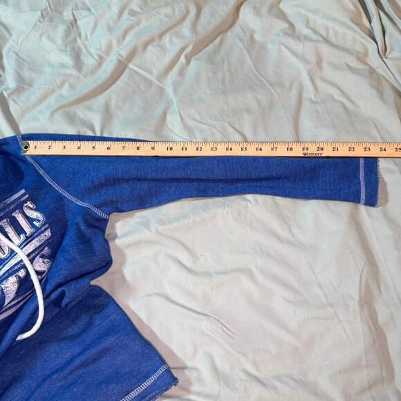 Majestic Women's sz Large Blue Indianapolis Colts Long Sleeve Fleece Top Lace-up - Picture 9 of 9